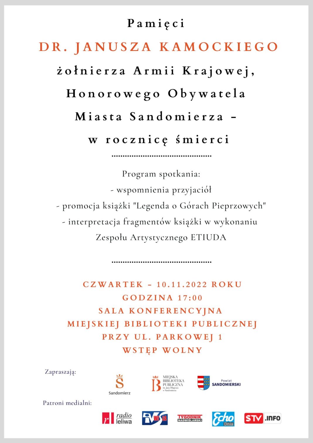 Spotkanie ku pamięci dra Janusza Kamockiego – PATRONAT STV.INFO