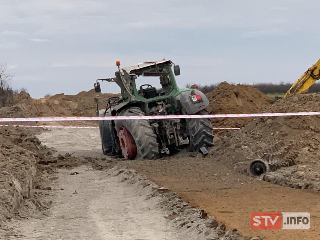 Potężny wybuch podczas prac przy budowie obwodnicy Opatowa. Maszyna przeleciała sto metrów