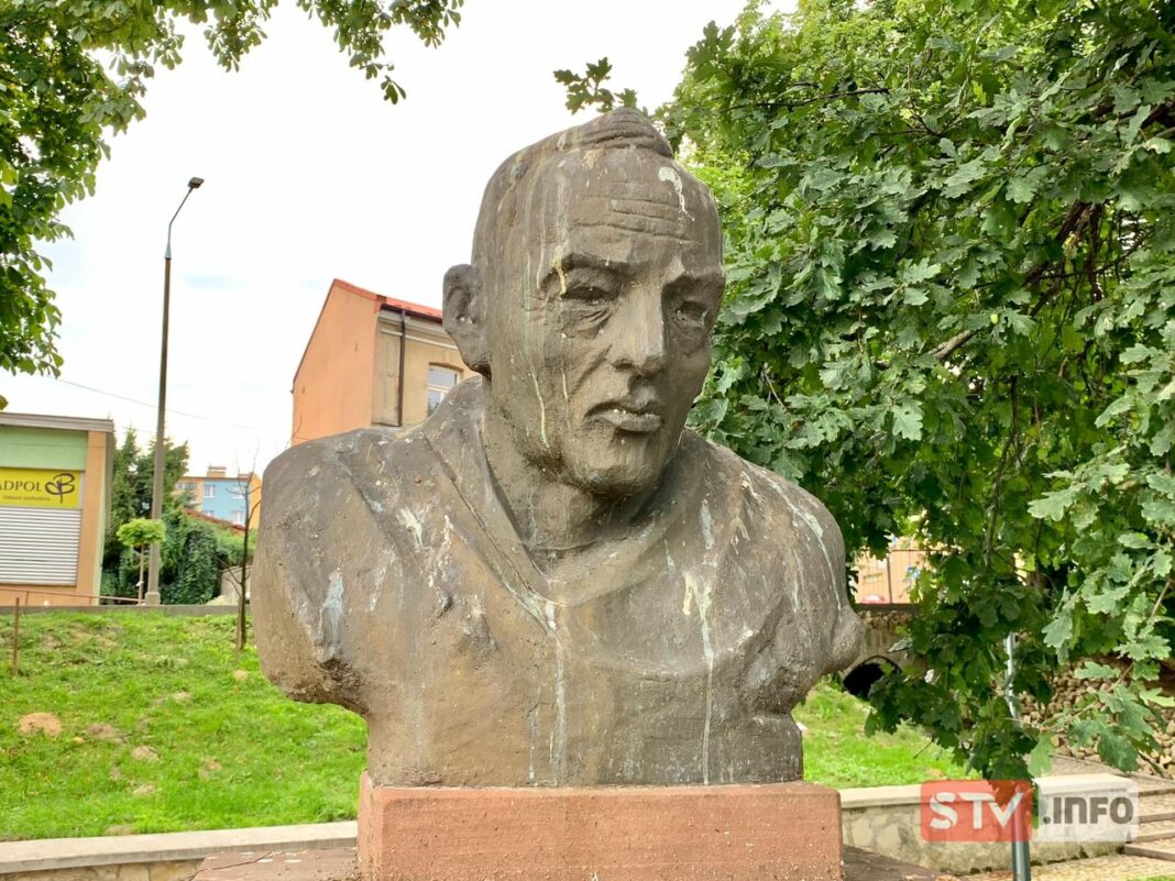 Szacunek do pisarza kontra natura. W Opatowie czyszczenie pomników jest bezcelowe