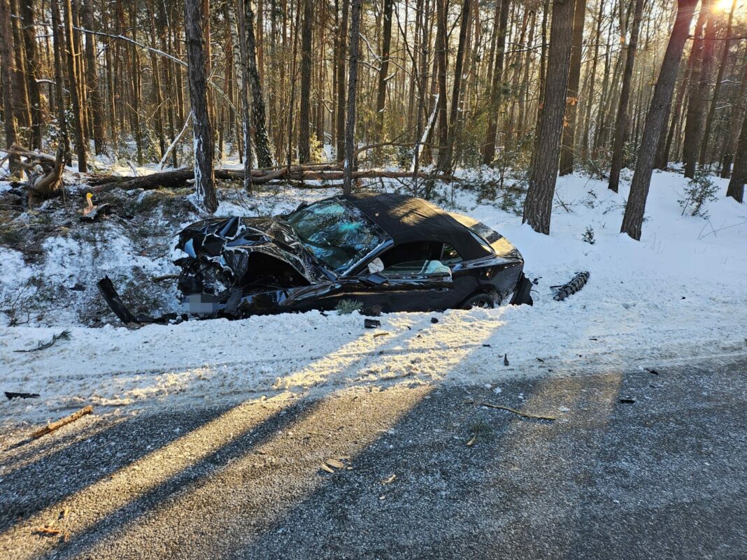 Fordem w drzewo. Kolizja w Karsach w gminie Ożarów