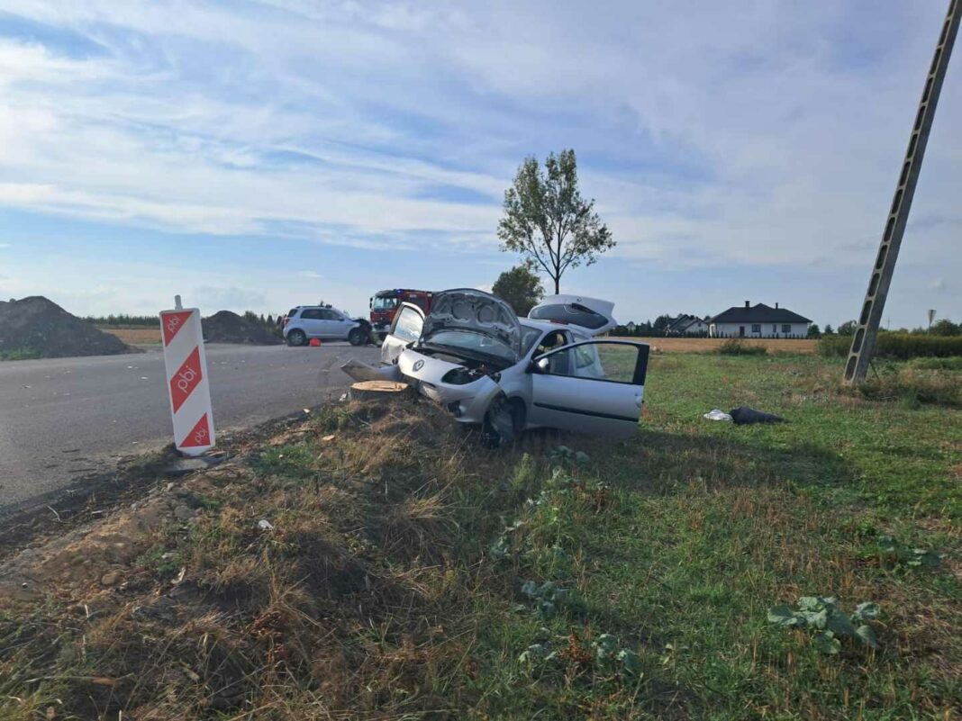 Wypadek w Janikowie. Kierowca w szpitalu