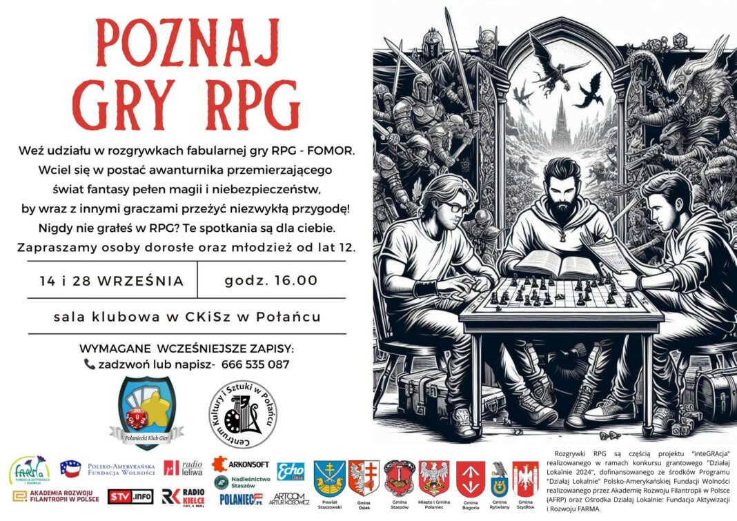 Poznaj gry RPG. Trwa projekt „inteGRAcja” Połanieckiego Klubu Gier
